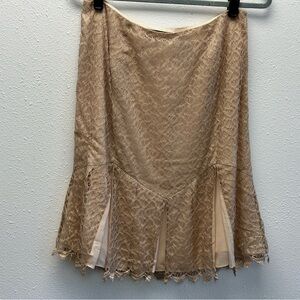 Dana Buchman Beige Lace A-Line Skirt